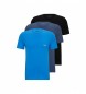 BOSS Set van 3 basic T-shirts blauw, navy
