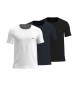 BOSS Paket 3 osnovnih majic mornarice, črne in bele barve