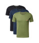 BOSS Pack de 3 camisetas interiores verde, negro, azul
