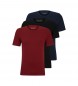 BOSS Frpackning med 3 T-shirts svart, marinbl, rdbrun