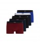 BOSS Frpackning med 5 boxershorts rdbrun, marinbl, bl, svart