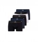 BOSS 5-pack van zwarte, marine, witte elastische boxershorts