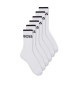 BOSS Pack de seis calcetines de algodón acanalado blanco