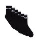 BOSS Pack de seis calcetines de algodón acanalado negro