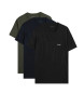 BOSS Conjunto de três T-shirts preto, azul marinho, verde 