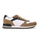 BOSS Parkour lder sneakers vit