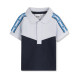 BOSS Blauwe polo met korte mouwen