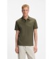 BOSS Polo slim fit in cotone elasticizzato con applicazione logo verde