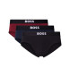 BOSS Lot de 3 slips One rouge, noir, marine