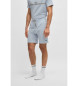 BOSS Pyjama-Shorts aus Stretch-Baumwolle mit blauem Logodruck 