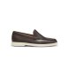 BOSS Mocassins de couro Sienne Loaf castanho escuro