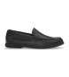 BOSS Loafers i svart lder med svart logodetalj
