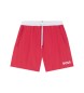 BOSS Maillot de bain de type short avec logo et passepoil contrasté rouge
