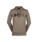 BOSS Bluza z kapturem Soody Tape Logo brązowa