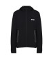 BOSS Hooded sweatshirt met rits in zwarte gabardine stof