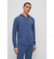 BOSS Homewear-hoodie med dragkedja och blå huva