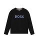 BOSS Sweatshirt i brstet fleece, sort