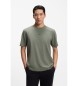BOSS T-shirt verde em algodão elástico