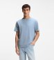 BOSS T-shirt Coton Élastique Logo bleu