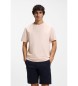 BOSS T-shirt elástica de algodão cor-de-rosa