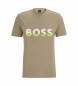 BOSS T-shirt com logtipo castanho