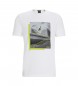 BOSS T-shirt stampata bianca con foto