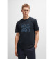 BOSS T-shirt Typografisk navy