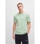 BOSS T-shirt i mesh med logoprägel grön