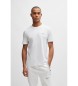 BOSS T-shirt en maille gaufrée blanc