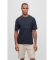 BOSS T-shirt com logtipo grande azul escuro