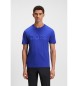 BOSS Baumwoll-Strick-T-Shirt mit blauem 3D-Logo