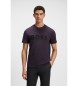 BOSS T-Shirt aus Baumwollstrick mit fliederfarbenem 3D-Logo
