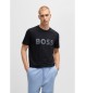 BOSS T-shirt com logtipo azul-marinho de grandes dimenses  