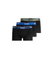 BOSS Lot de 3 boxers en coton stretch avec logos sur la ceinture noir