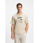 BOSS Pima illustration tennis beige t-shirt