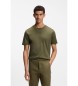 BOSS T-shirt de algodão mercerizado verde