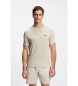 BOSS Active slim fit beige T-shirt