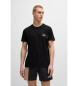 BOSS Logo und Streifen T-shirt schwarz