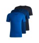 BOSS Set de 3 camisetas interiores de algodón con logos bordados azul, negro