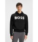 BOSS Sudadera Capucha Logo Oversize negro