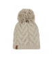 Buff Beanie van breiwerk en fleece
Caryn beige