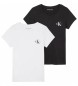 Pack de 2 Camisetas Monogram Slim blanco, negro