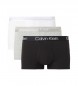 Calvin Klein Zestaw 3 sztuk bokserek 000NB2970A UW6 czarny, szary, biały