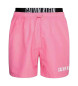 Calvin Klein Bañador corto con cinturilla doble rosa