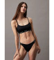 Calvin Klein Meta Legacy črn zgornji del bikinija s polkrožnim izrezom