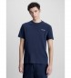 Calvin Klein Baumwoll-T-Shirt mit kleinem Logo in Marineblau