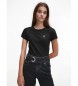 Calvin Klein Jeans Slank T-shirt zwart borduursel