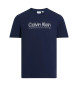 Calvin Klein T-shirt com logótipo duplo em azul-marinho