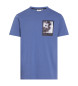 Calvin Klein T-shirt grafica con fiori incorniciati blu