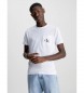 Calvin Klein Jeans Majica z monogramom in žepom bela